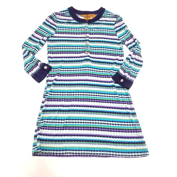 TORY BURCH 100% silk striped casual dress women's small - Picture 3 of 9